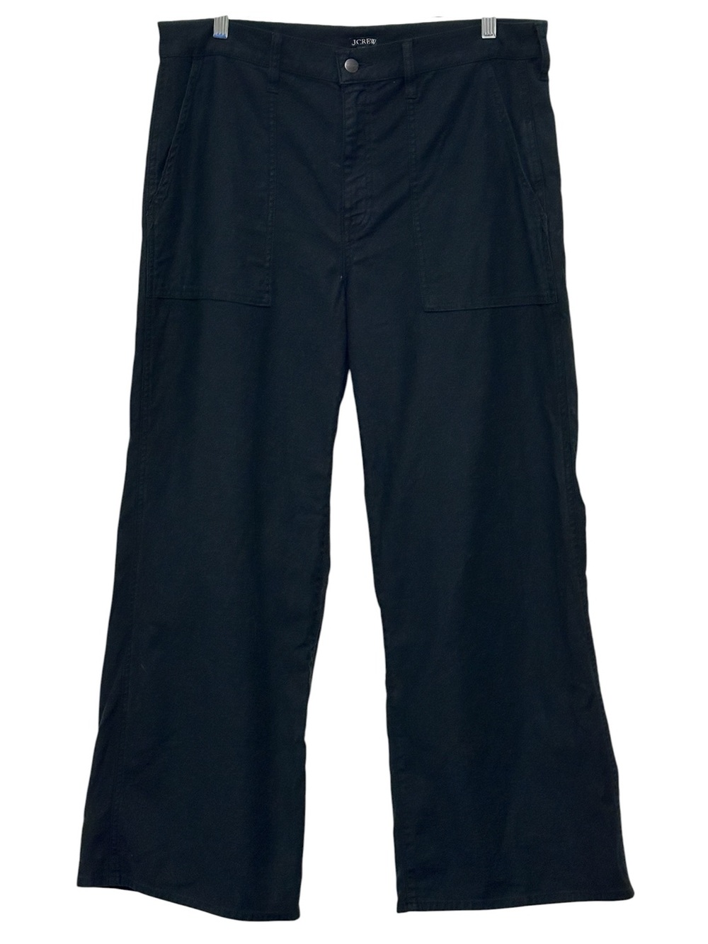 J. Crew Women's Camp-pocket wide-leg high-rise pant stretch Cotton black Size 31